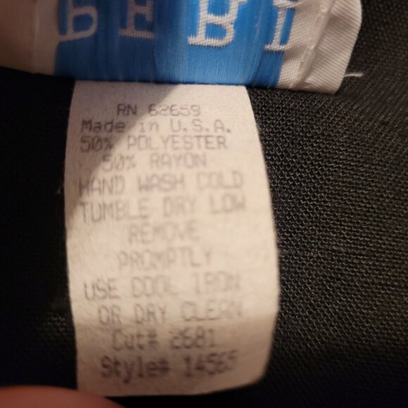 Vintage 80s Dress Black Large Rainbow Buttons Peri Petites Med Button Down - Picture 6 of 9